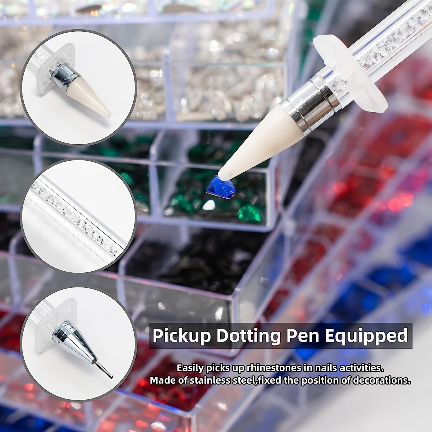 Colorful Portable Rhinestone Applicator Dotting Pen Jewel