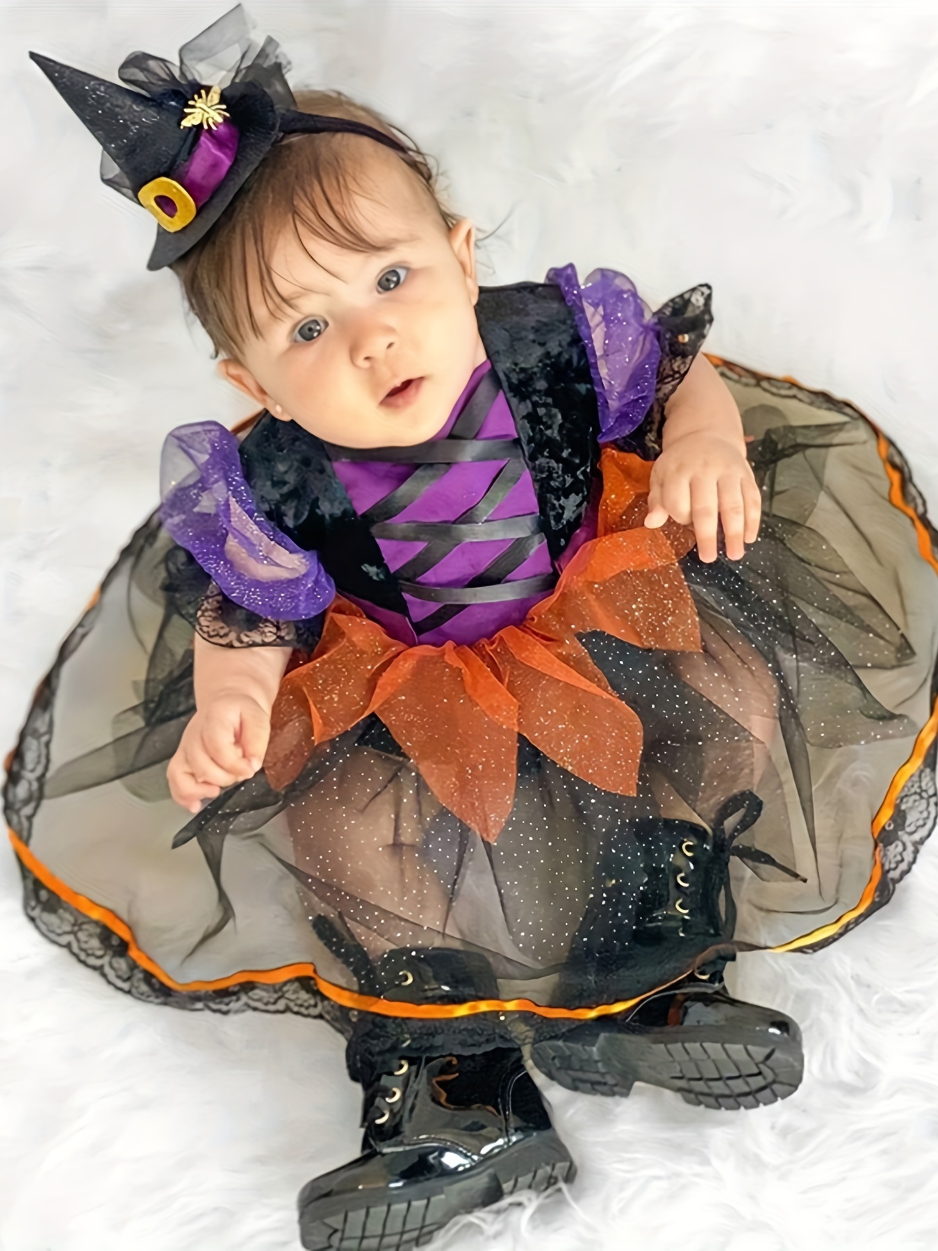 ハロウィン 女の赤ちゃんのプリンセス ロンパース ドレス フリル