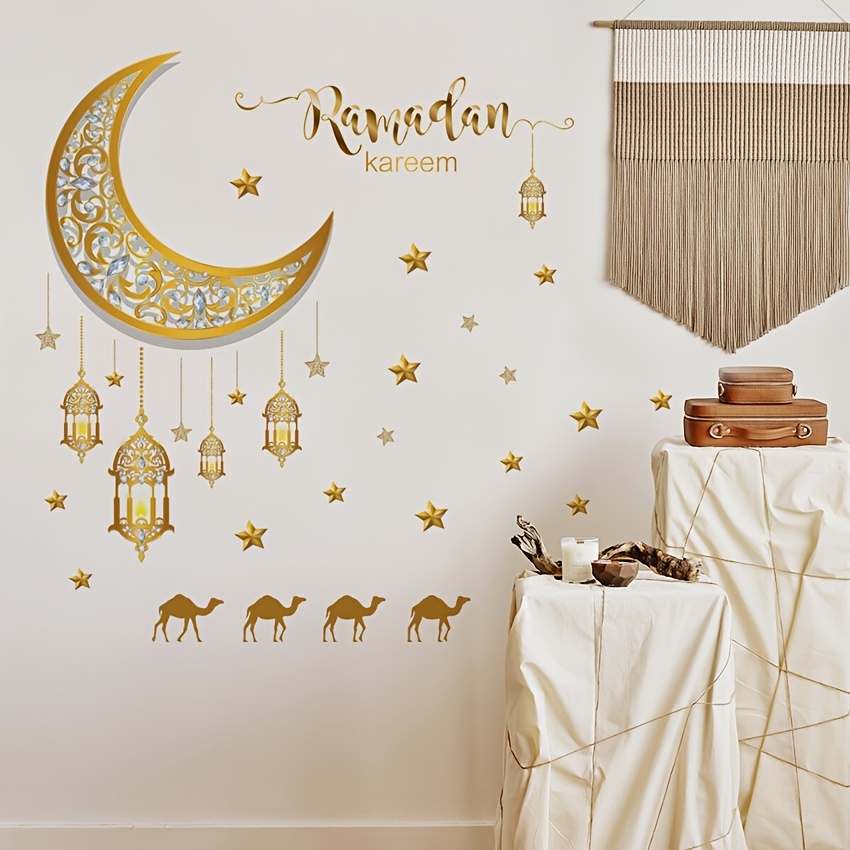 Star Moon Mirror Surface Wall Sticker Perfect Ramadan Kareem - Temu