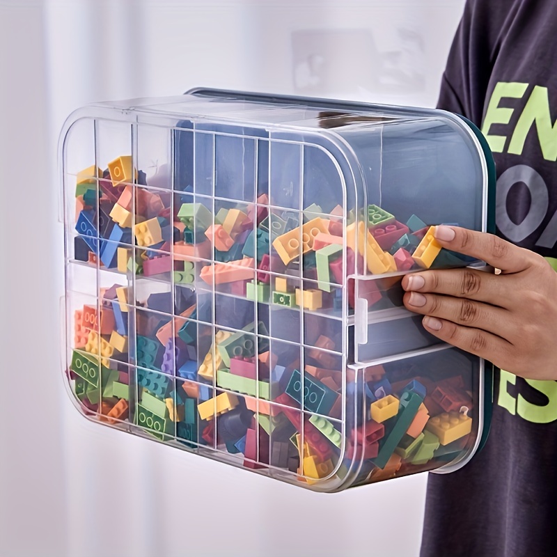 Plastic Transparent Toys Storage Box Building Block Puzzle Storage