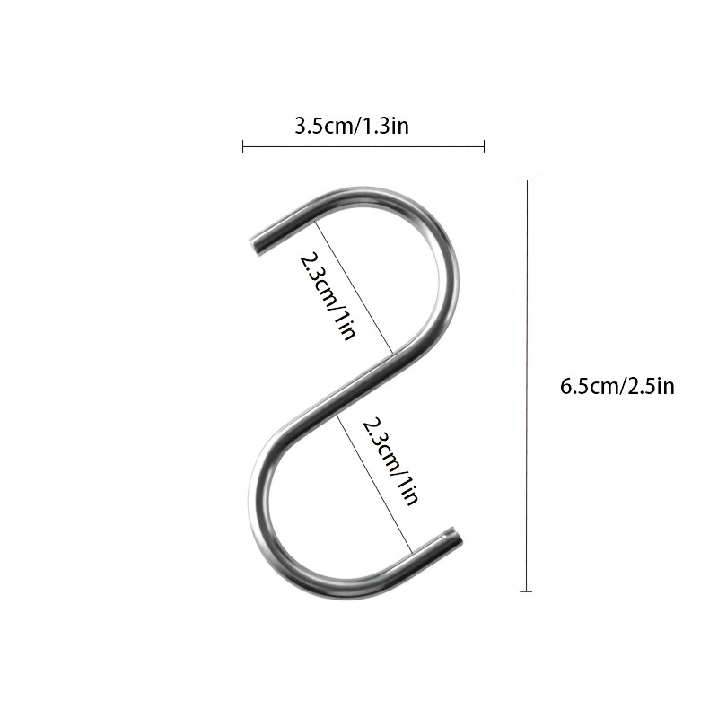 10Pcs S Hooks for Hanging, Heavy Duty S Shaped Hooks Black