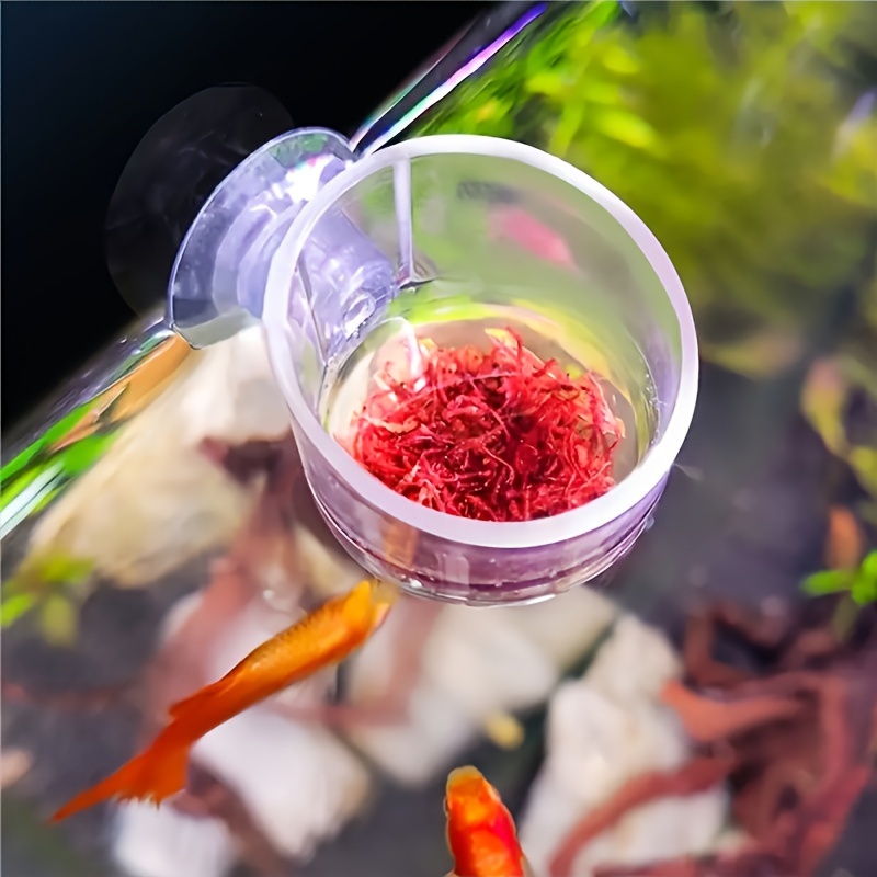 2PCS Plant Feeding Cup Aquarium Shrimp Feeder Bloodworm for Fish