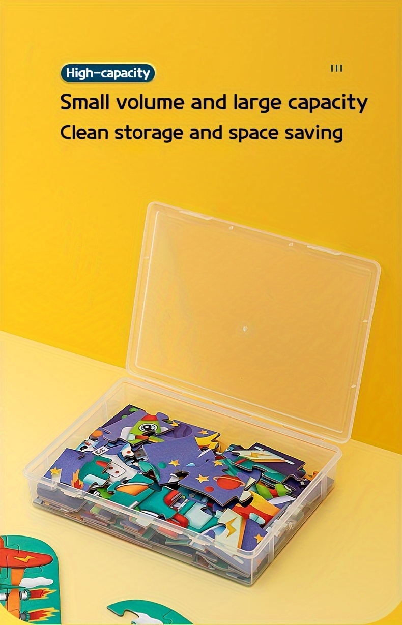 Transparent Puzzle Storage Box Multi functional Children - Temu