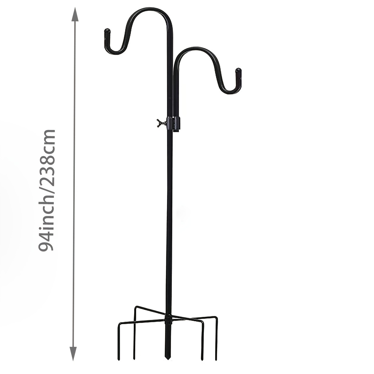 1pc Outdoor Double Shepherd Hook Double Height Adjustable Hook Garden ...