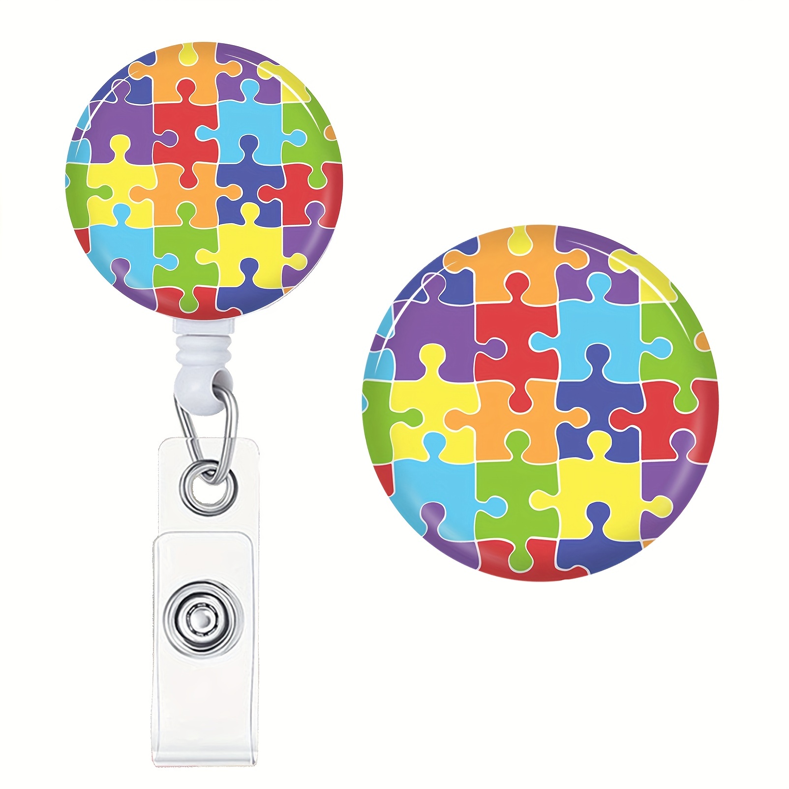 Retractable Nurse Badge Reels Puzzle Retractable Id Clip - Temu