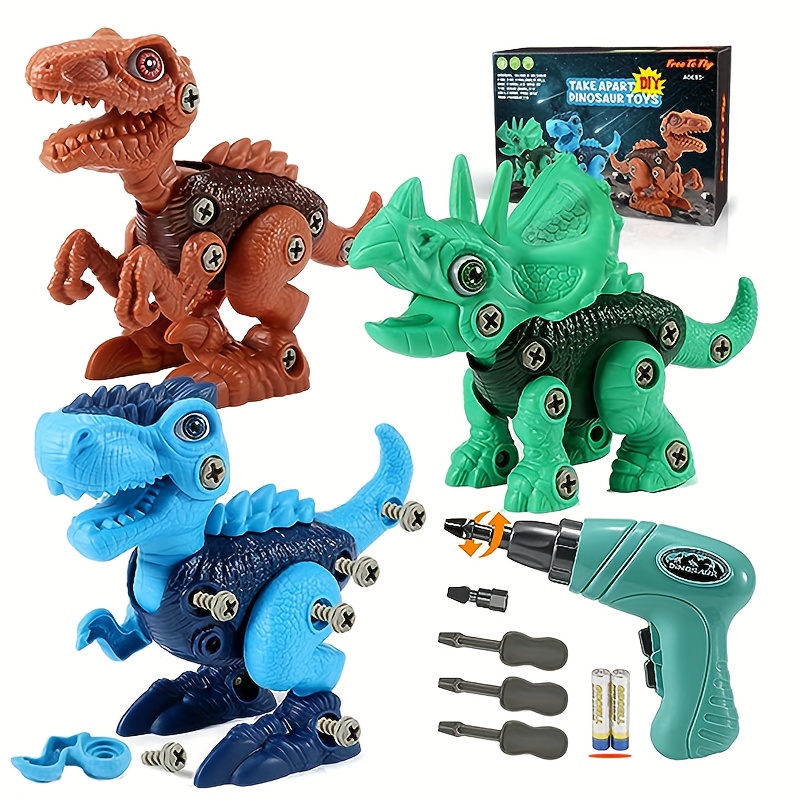 Bottleboom Juguetes de dinosaurio, juguetes desmontables con taladro  eléctrico, juego de aprendizaje de construcción STEM para niños de 3, 4, 5,  6, 7 años
