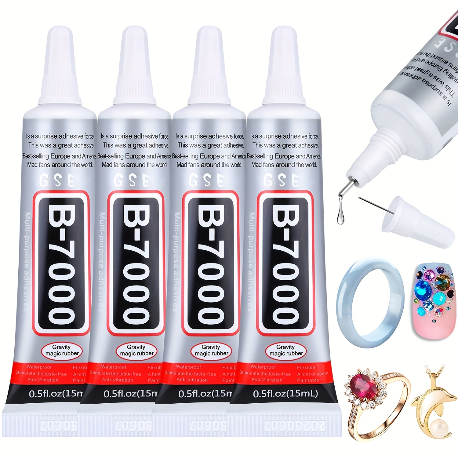 1pc B-6000 Glue 25/50ml, Multipurpose High Grade Industrial B6000 Adhesive,  Semi Fluid Transparent Glues Suitable For Phone Screen Repair,Wooden,Jewel