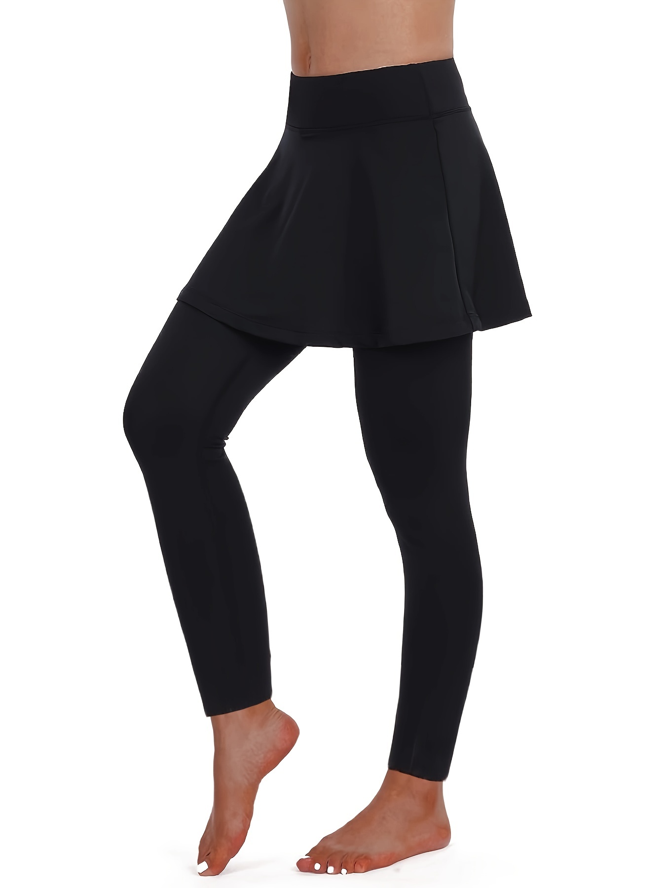 Women's Sports Pants Plus Size Plain Black Crossover High - Temu