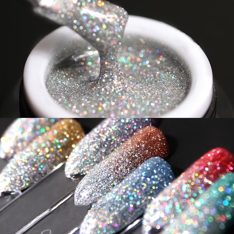 Sparkling Broken Diamond Nail Powder Laser Reflective Nail - Temu