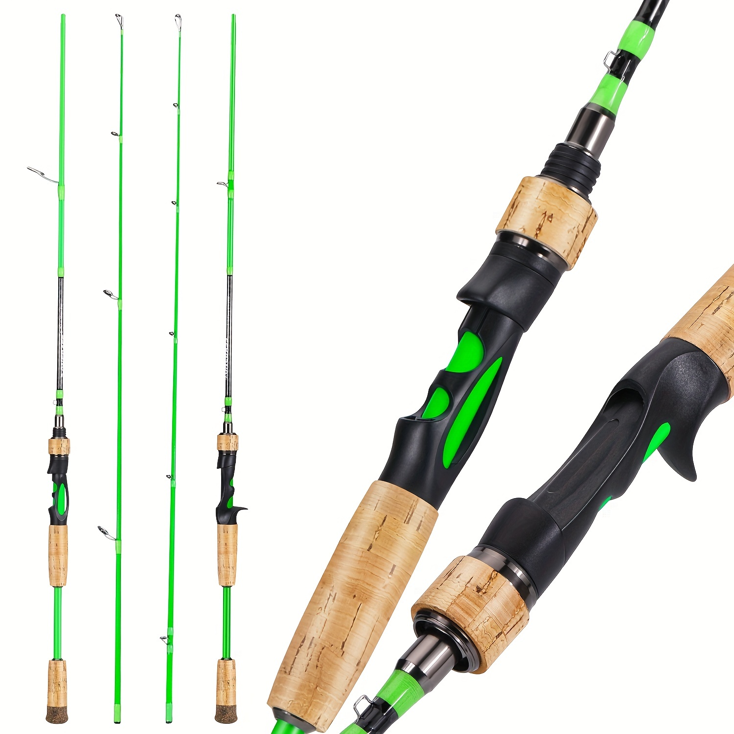 Sougayilang 1pc Fishing Rods, Carbon Fiber Casting/Spinning Rod, Stainless  Steel Guides, Lightweight Baitcasting Two Pieces Inserts Fishing Pole