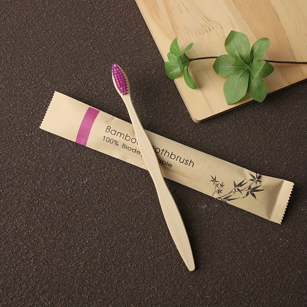 10pcs Adult Colorful Bamboo Toothbrush Set Soft Bristle