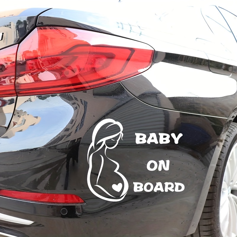 Pregnant Woman Baby On Board Warning Car Sticker Personality - Temu