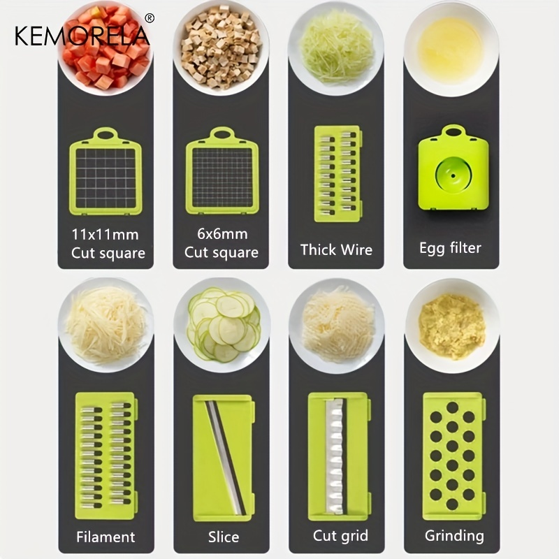8 in 1 Fruit and Vegetable Cutter with Container - Fast and Easy Food Prep