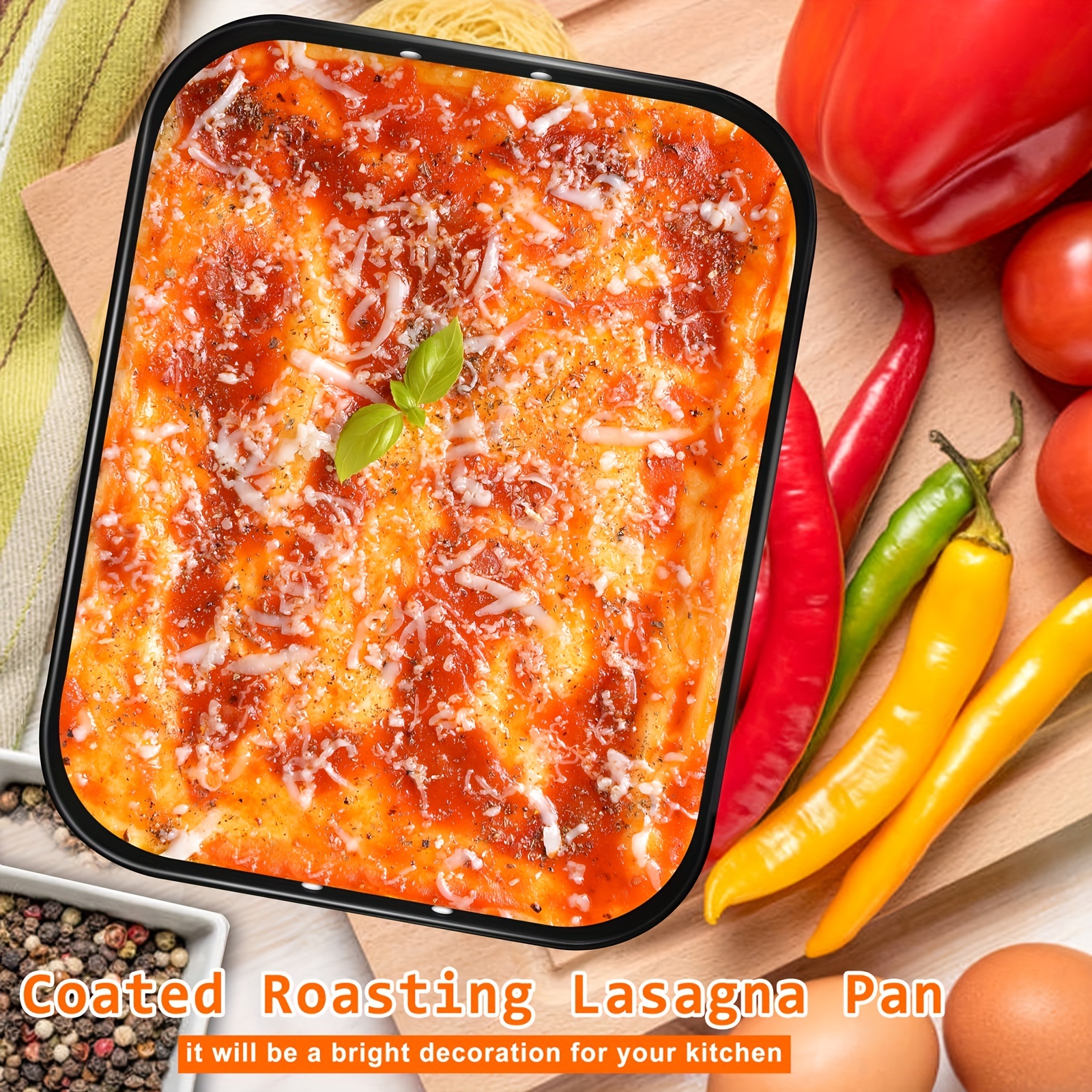 Lasagna Pan Set Of 2, Rectangular Cake Pan Deep Baking Sheet Pans