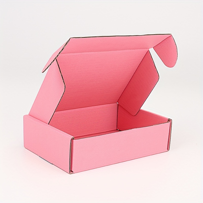 Caja de envío pequeña de cartón rosa de 10 x 8 x 2.7 pulgadas, cajas de  almacenamiento de embalaje corrugado, paquete de 10 unidades (tamaño  interior