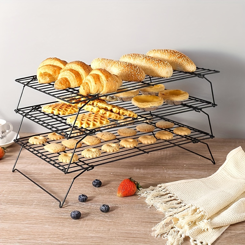 Set, 3 Tiers Cooling Rack, Foldable Dessert Rack, Cake Rack, Baking Tools,  Kitchen Gadgets, Kitchen Accessories