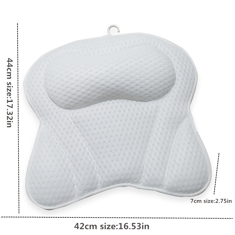 Bath Pillow, Bathtub Pillow Bath Pillow Bath Pillow, Non-Slip Spa Bathtub  Mat with 3D Technology and 6 Suction Cups for Tub Neck Head Shoulder  Pillows