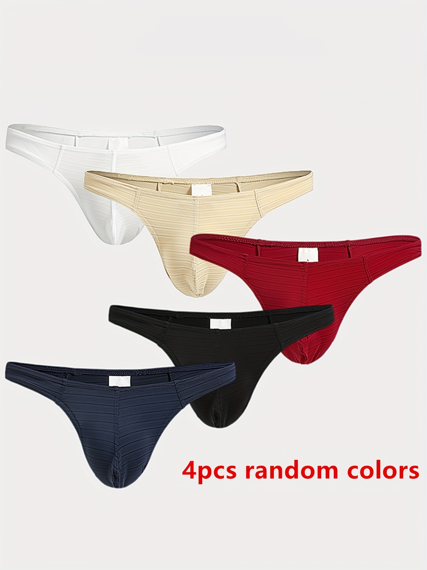 4pcs Soft Men's Thong And G String Man Underpants Popular Cotton