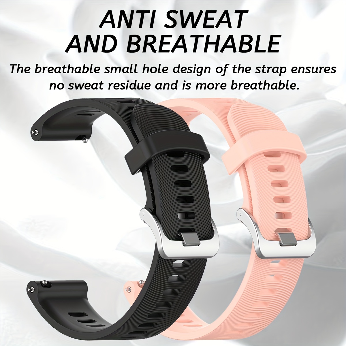 Pack de 3 correas de silicona para Smartwatch Amazfit GTS3/ GTR3/GTS4/GTR4  22 mm Azul, Blanco, Rosa
