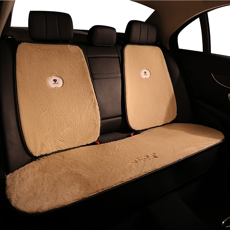 Temu Winter Plush Car Seat Covers Imitation Rabbit Fur Soft Comfortable Car  Seat Cushion Front Rear Seats Cushion Pad Headrest Pillow Backrest Pillow, Find Great Deals Now