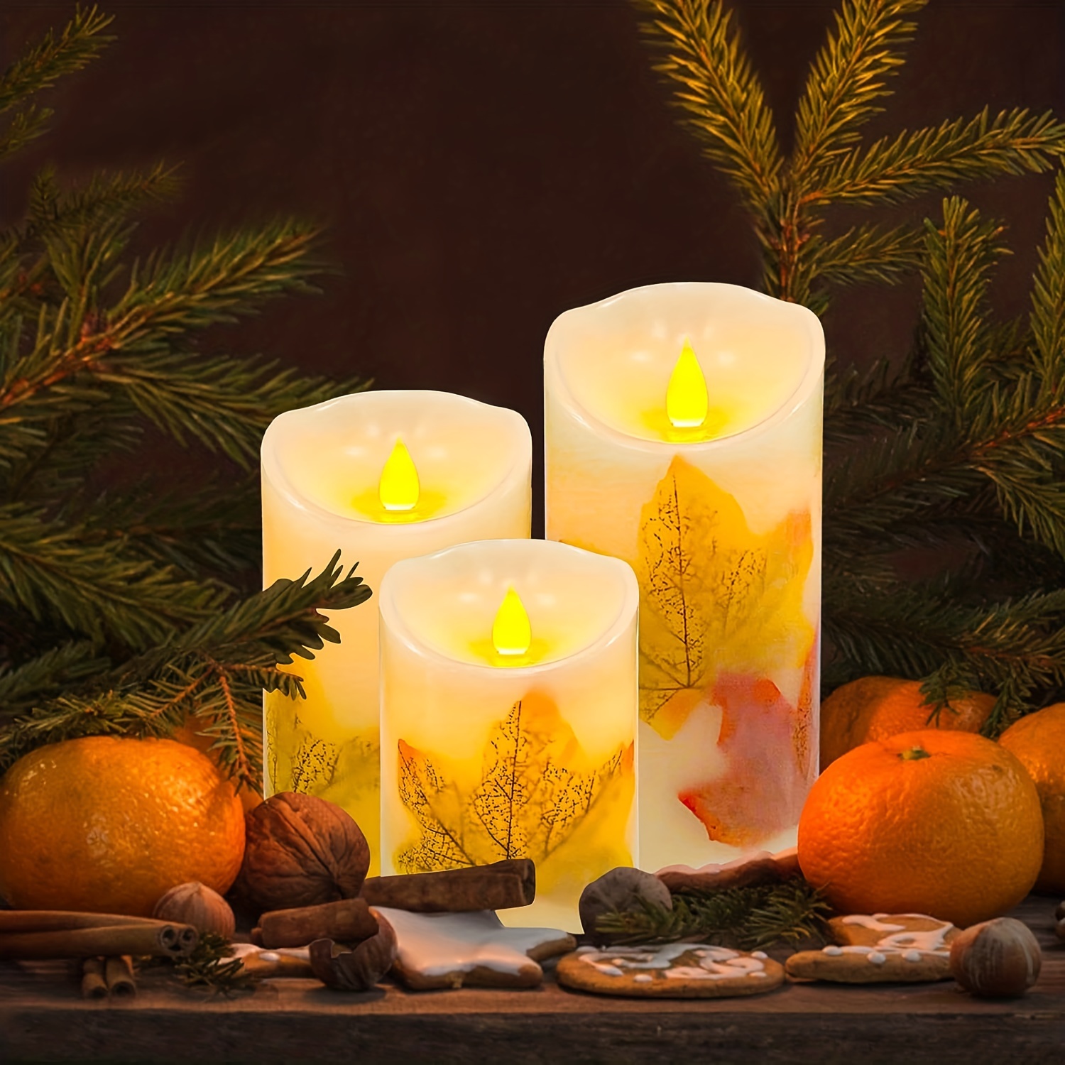 Bougies de Noël sans flamme (paquet de 2) Bougies LED vacillantes