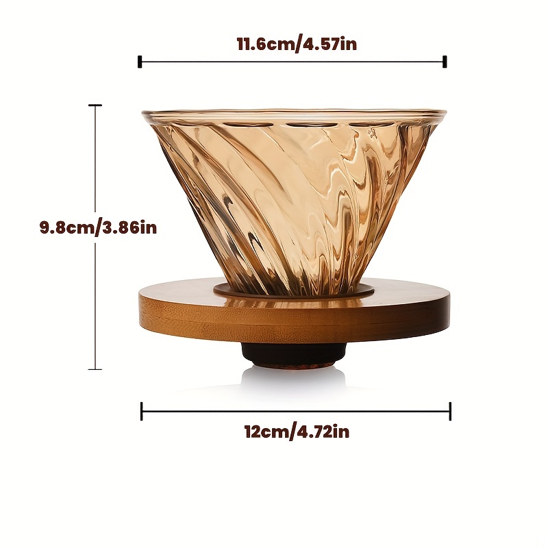 Hario V60 Olive Wood Stand & Heat Resistant Glass Coffee Server 02