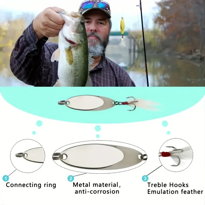 Fishing Spoons Metal Jig Lures Trout Fishing In Freshwater - Temu Canada