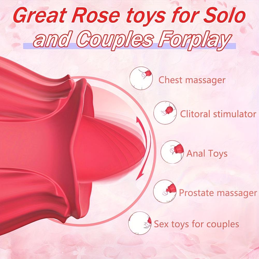Rose Toy for Women - 2 in 1 Vibrator and Adult Sex Toys with Vibrating Egg,  G Spot Clitoral Sex Accessories for Adults Couples 