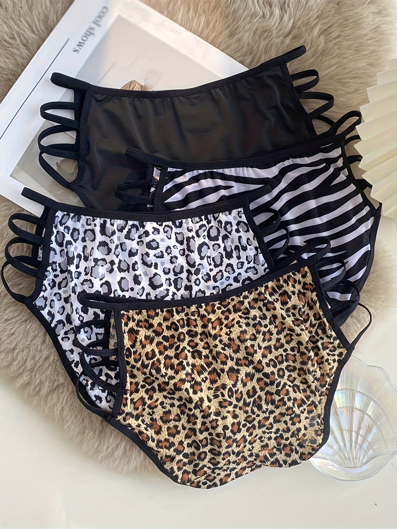 Leopard Print Panties For Women Comfortable Briefs Ladies Plus