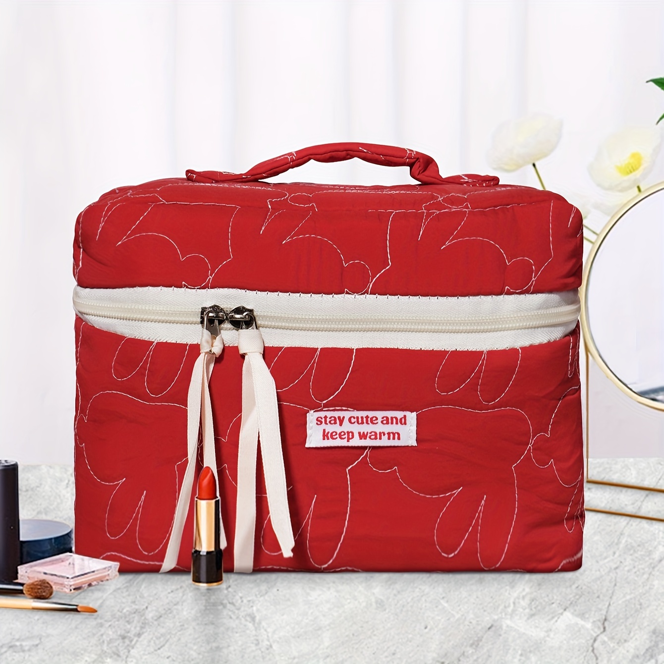 Mini-kosmetiktasche, Weich, Flauschig, Quadratisch, Dacron, Schlichtes  Design, Make-up-tasche, Tragbare Reise-aufbewahrungstasche - Taschen &  Gepäck - Temu