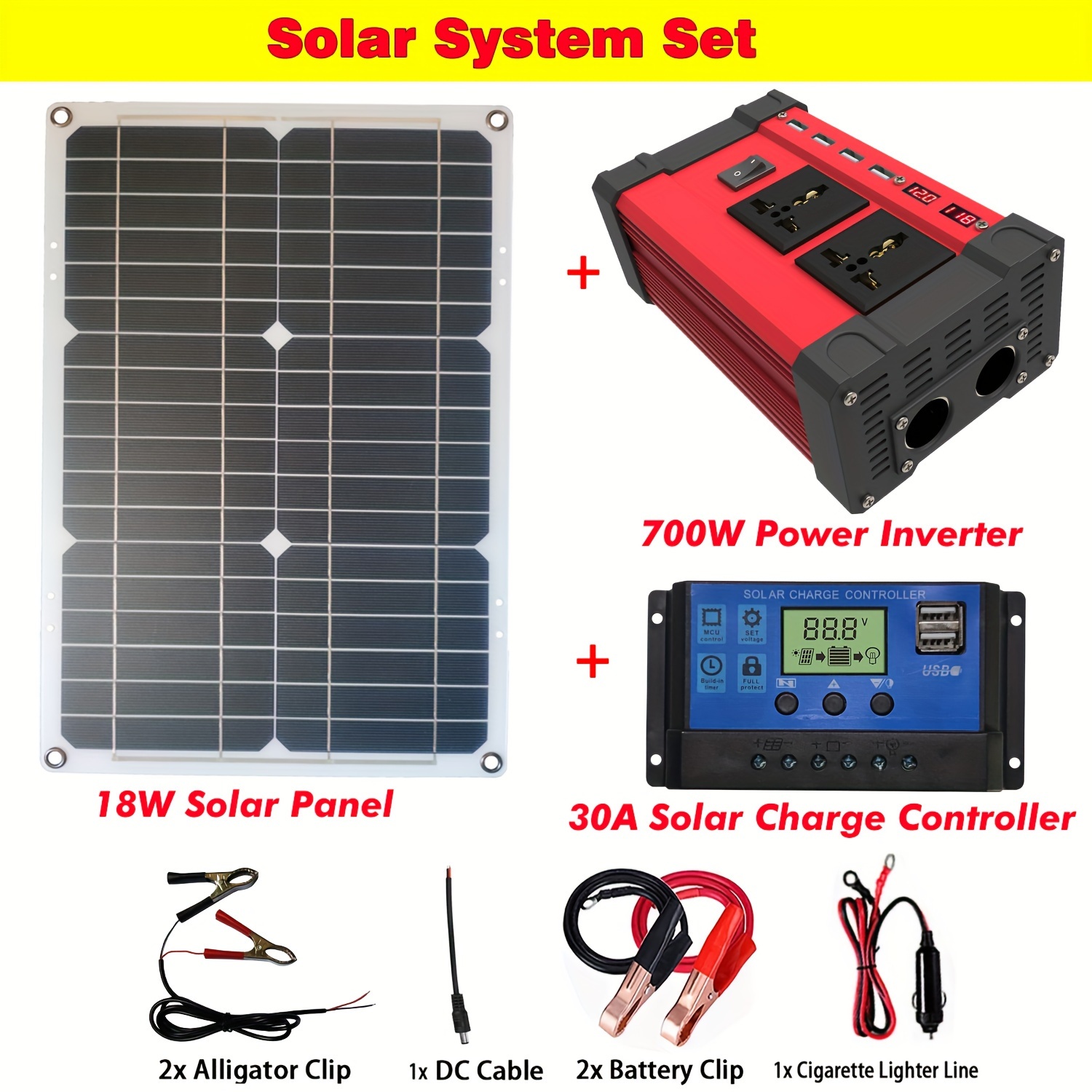 1pc Kit De Panel Solar 12V 18V Con Controlador De - Temu Mexico
