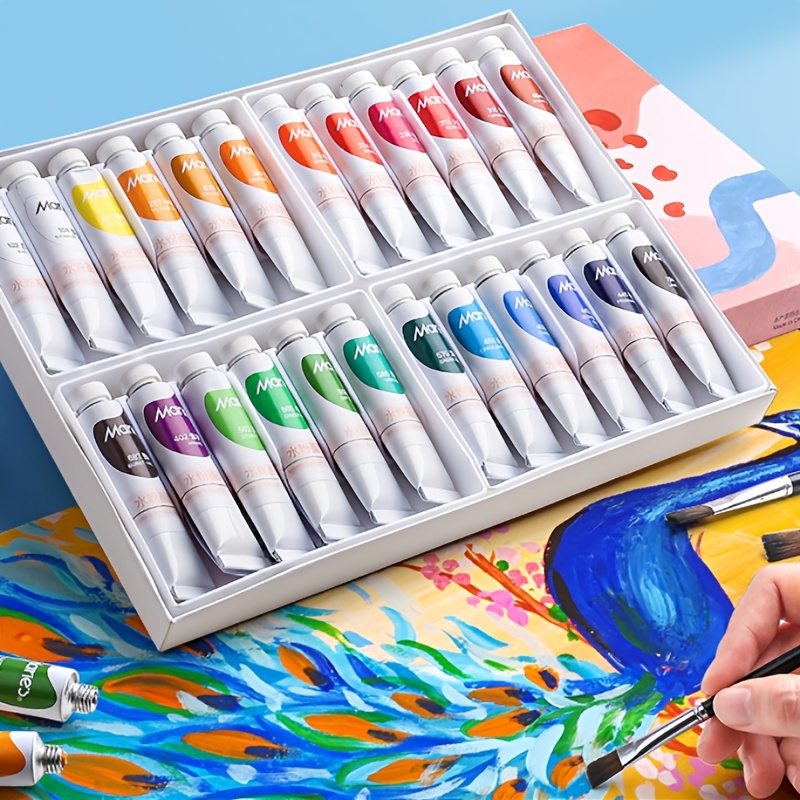 Gouache Paint Set 12/18/24 Colorx6ml/12ml Tubes Non-Toxic Watercolor Paint  For Canvas and Paper Beginners, Students, Artists - AliExpress