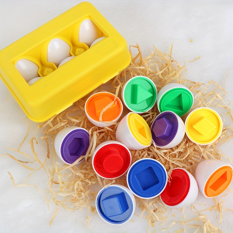 

6pcs Early Childhood Education Intelligent Egg Puzzle Toys, Recognizing Colors, Shapes, Matching, And 3d Egg Montessori Mathematics Toy