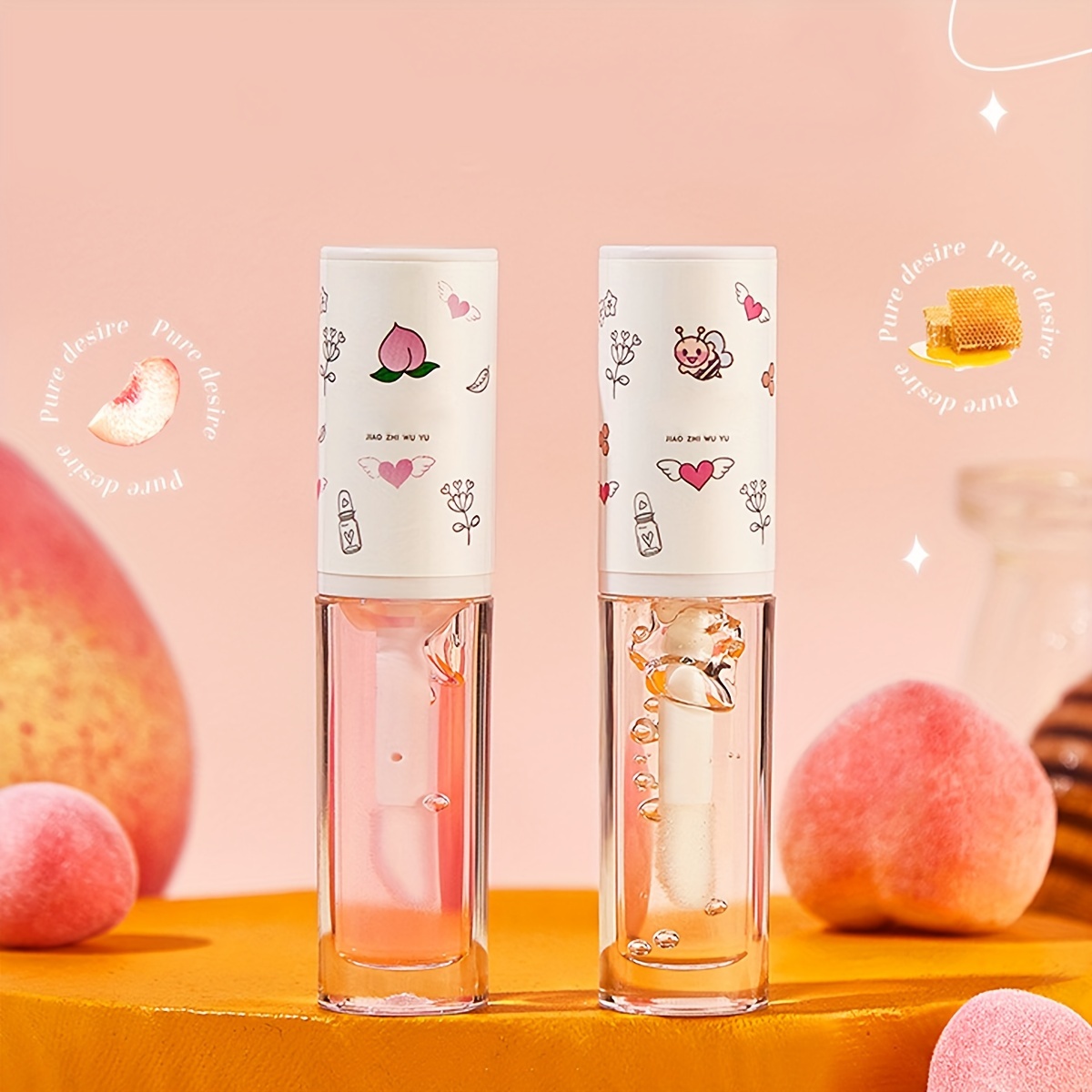 Peach Honey Lip Oil Soft Lip Care Lotion Film Forming Lip Primer Hydrating  Anti Cracking Transparent Lip Balm Valentines Day Gifts, Discounts  Everyone