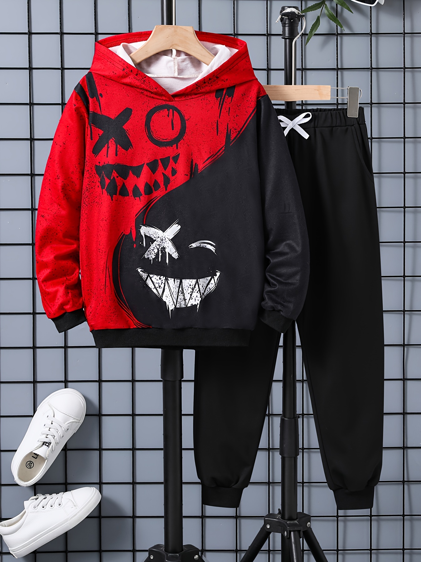 Boy's Halloween Style Hoodie Sweatpants Set Cartoon Cute - Temu Canada