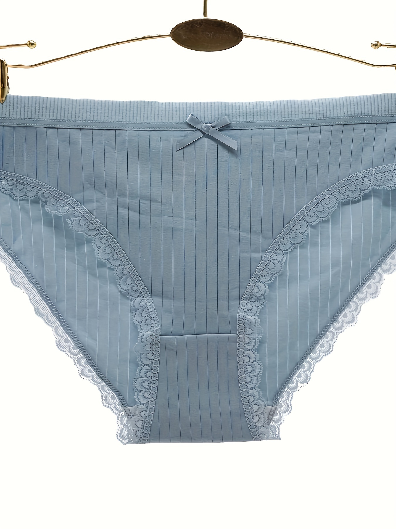 Lace Trim Bow Tie Briefs Comfy Breathable Stretchy Intimates - Temu