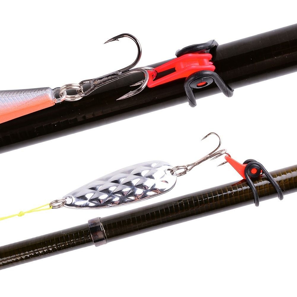 LIOOBO 4pcs Fishing Pole Hook Keepers Bait Holders Fishing Rod Hooks  Protector Lures Jig Hooks