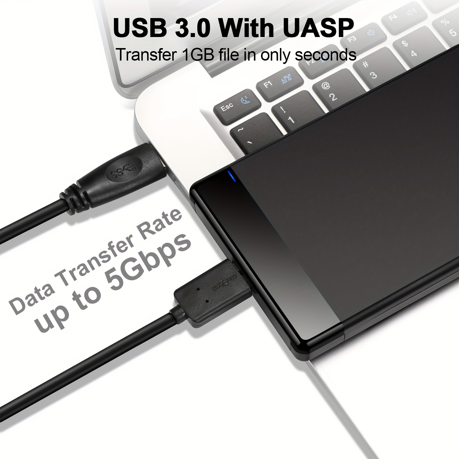 Boîtier de disque dur externe Usb 3.0 Gen 2 (USB C vers Sata Ssd