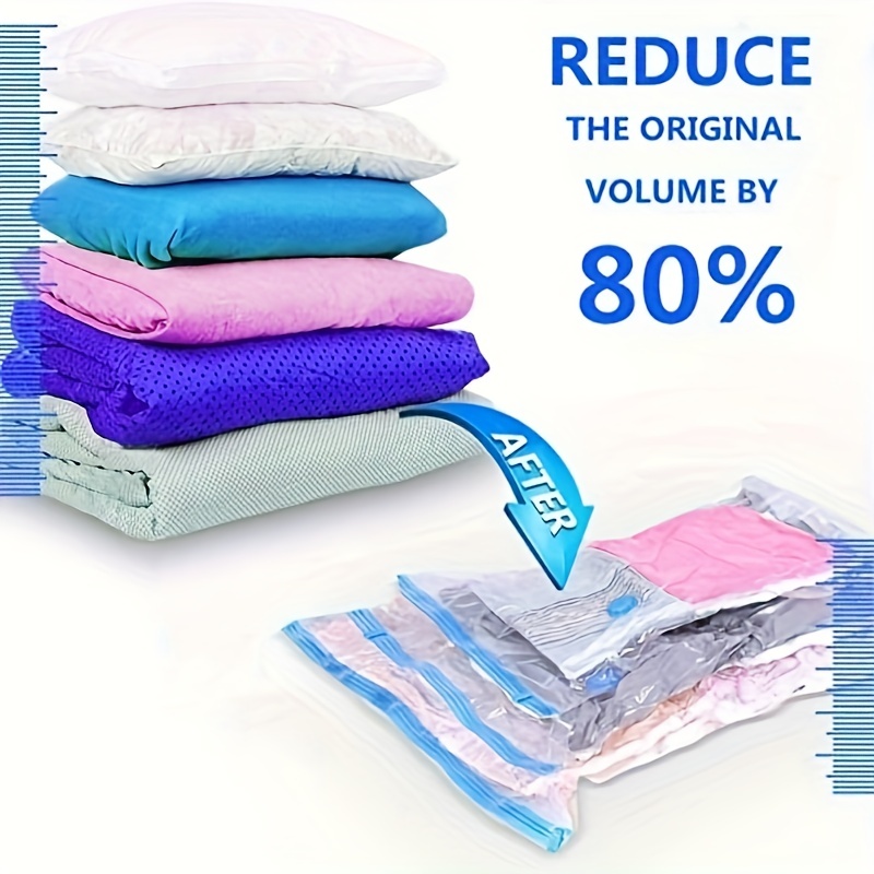 Roll Up Vacuum Storage Bags For Travel - 4 Pack Medium 60x40cm No Pump  Needed Compression Bags For Travel Suitcases, Save More Space In  Travelling, Re