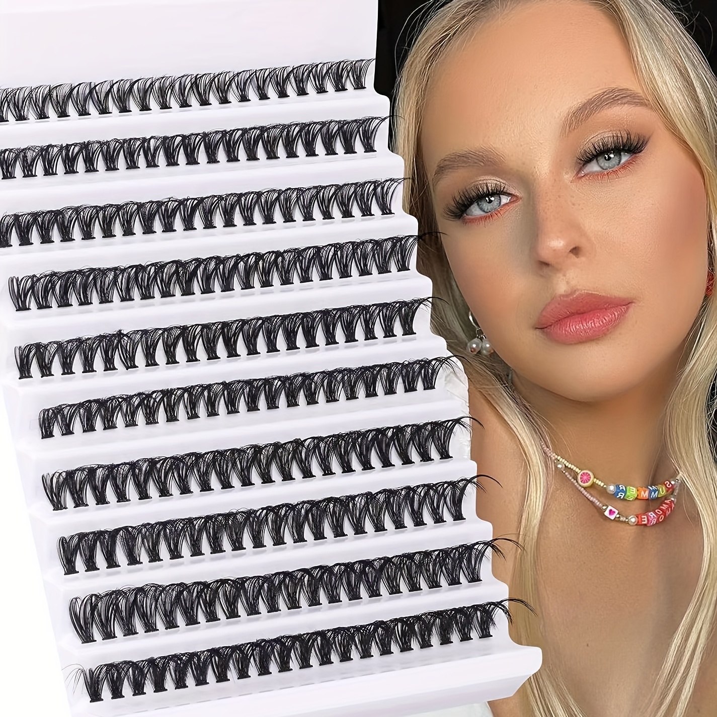 Wispy Natural Look Individual Lashes D Curling DIY Cluster Eyelash Extension