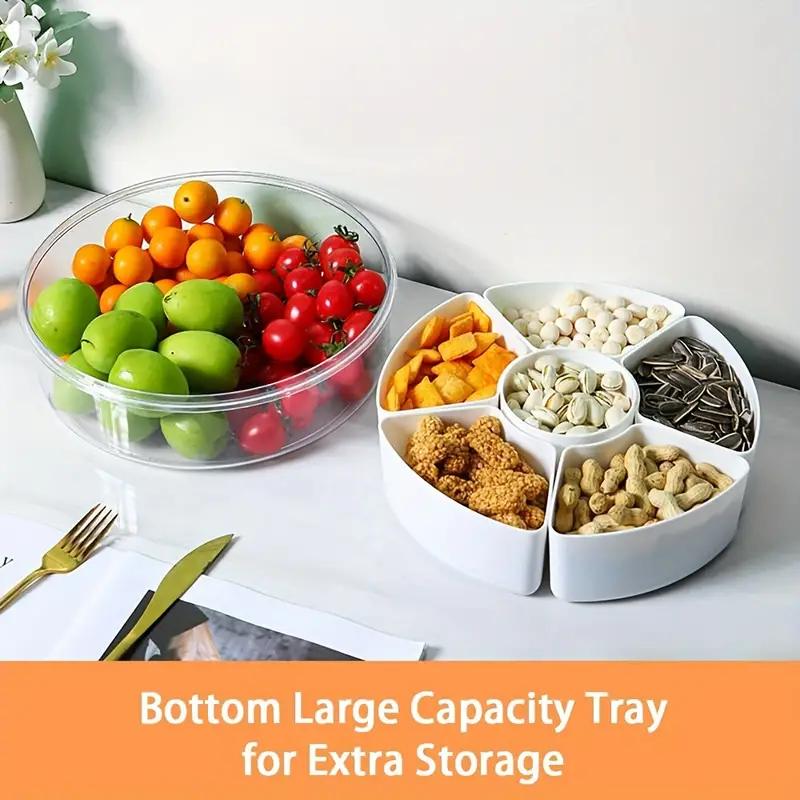 Storage Containers Veggie Tray Lid Divided Snack Box - Temu Canada