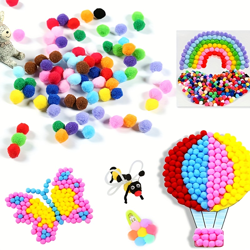 Milisten 160 pompones surtidos para artes y manualidades, bolas esponjosas  para Navidad, manualidades, decoración creativa (color mezclado)