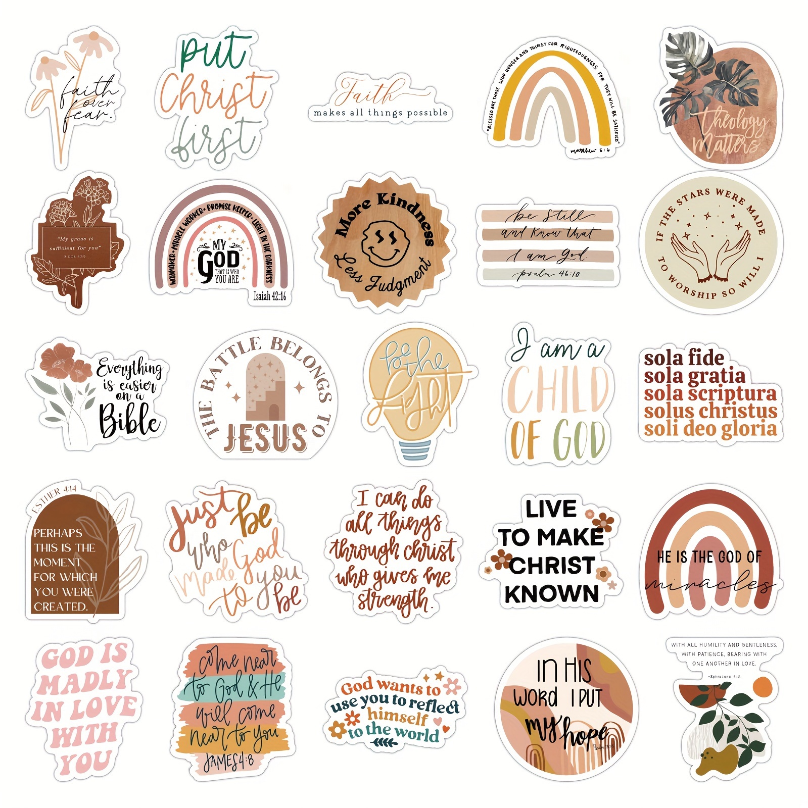 50Pcs Inspirational Phrases Stickers, Christian Stickers Religious Jesus  Motivational Stickers for Water Bottles, Easter Christmas Gifts for Men  Women Kids Teens B 1.2-2.4 - Yahoo Shopping