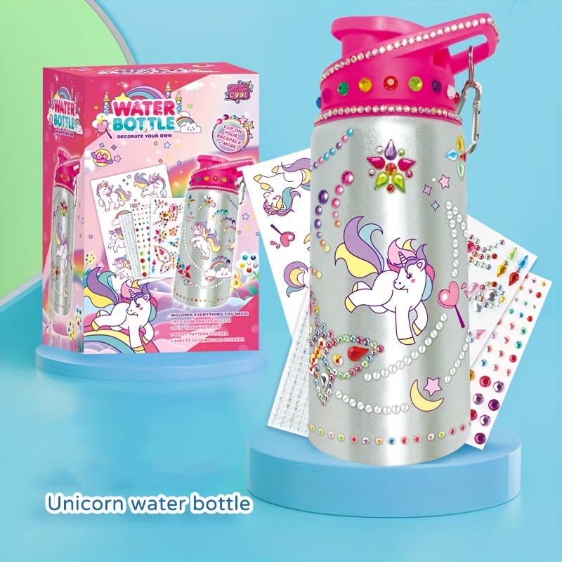 Decorate Your Own Unicorn Water Bottle for Girls, Crafts for Girls Ages 6-8  8-12 with Unicorn Gem Diamond Painting, Arts and Crafts for Kids 5 6 7 8 9