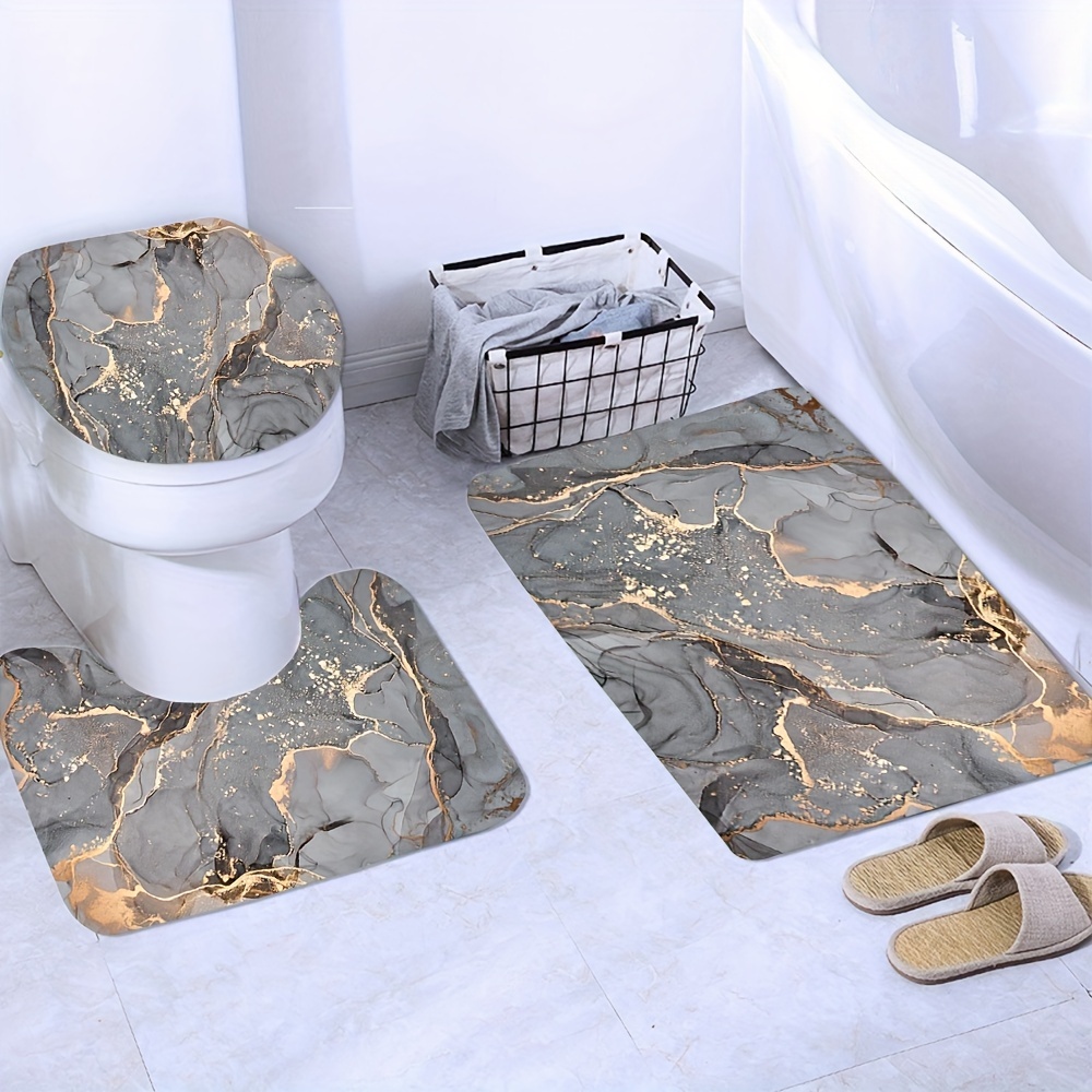 Stone Patterned Soft Toilet Mat Bath Mat Non slip Bath Rug - Temu