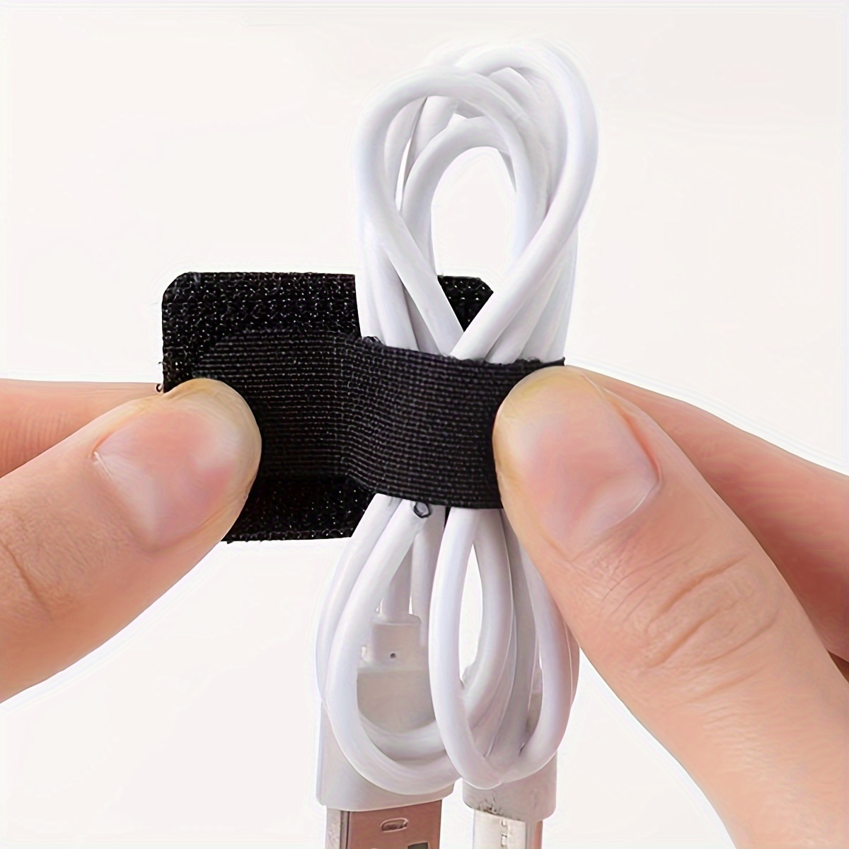 10pcs Cable Management Strip With Hook And Loop Fasteners, Portable Organizer For Strips Cables