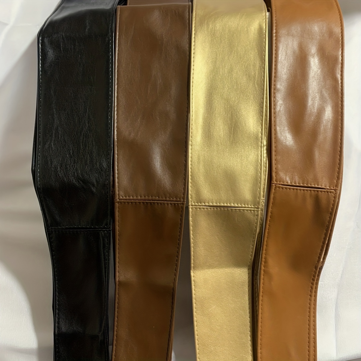 Bowknot Sash Belt Vintage Solid Color Pu Girdle Dress Belts Boho