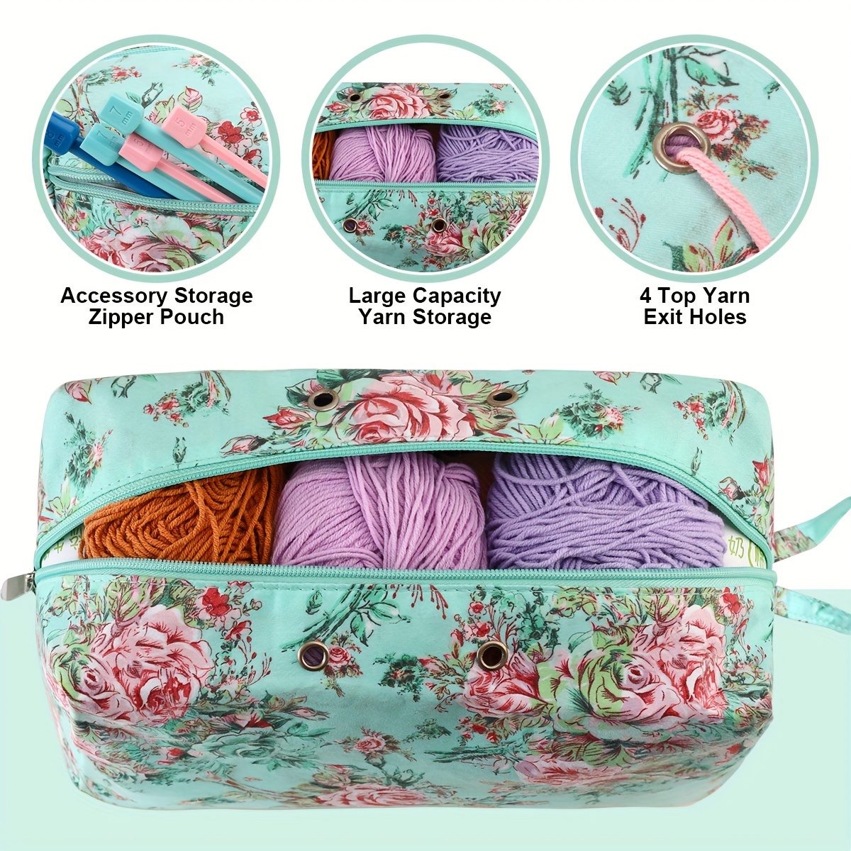 Yarn Storage Bag Diy Crocheting Knitting Supplies Storage - Temu