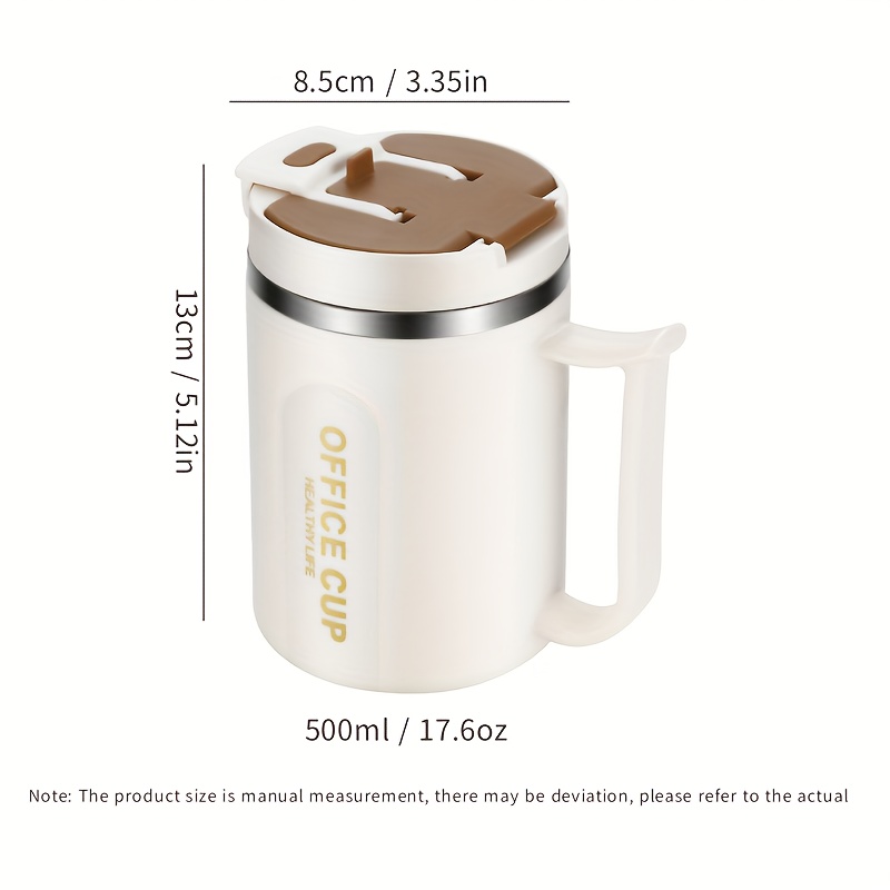 1pc Taza Café Acero Inoxidable Tapa Cuchara 380ml Tazas Café - Temu