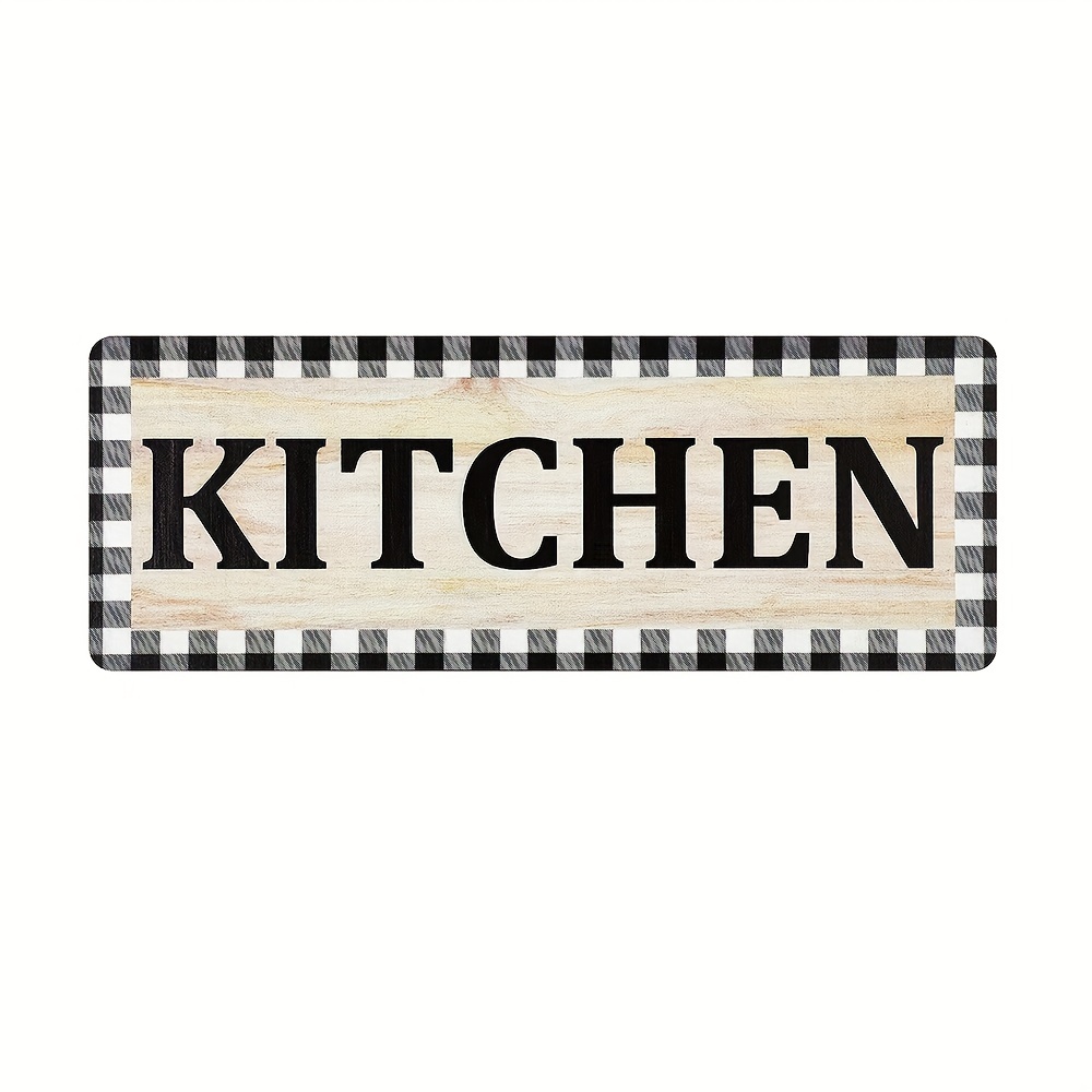 Black and White Buffalo Check Kitchen Plaque